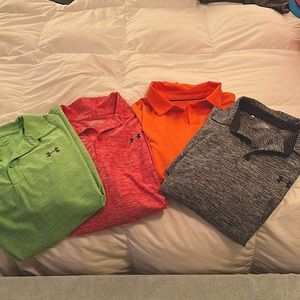Lot of 4 Gently Used short sleeve Under Armor Polos